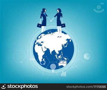 Global business. Business contact worldwide. Concept business vector illustration.
