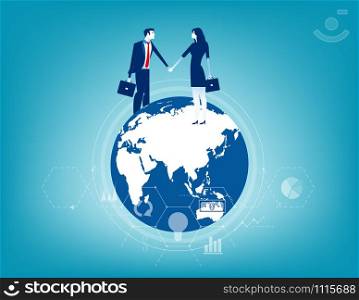Global business. Business contact worldwide. Concept business vector illustration.