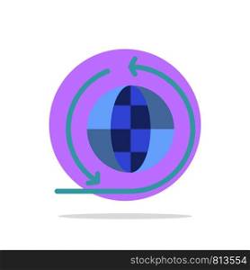 Global Business, Business Network, Global Abstract Circle Background Flat color Icon