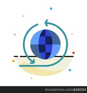 Global Business, Business Network, Global Abstract Flat Color Icon Template
