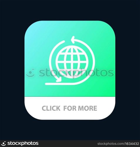 Global Business, Business Network, Global Mobile App Button. Android and IOS Line Version