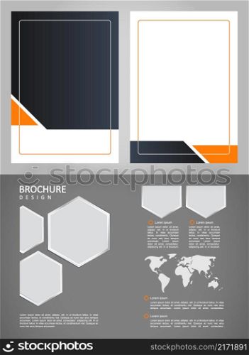 Global business expansion blank brochure design elements set. Overseas markets. Printable poster with customized copyspace. Kit with shapes and frames for leaflet decoration. Calibri, Arial fonts used. Global business expansion blank brochure design elements set