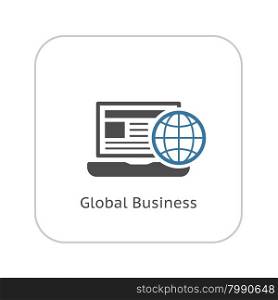 Global Business Icon. Business Concept. Flat Design. Isolated Illustration.. Global Business Icon. Flat Design.