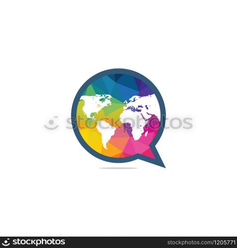 Global chat logo template design. Planet Consult logo design.