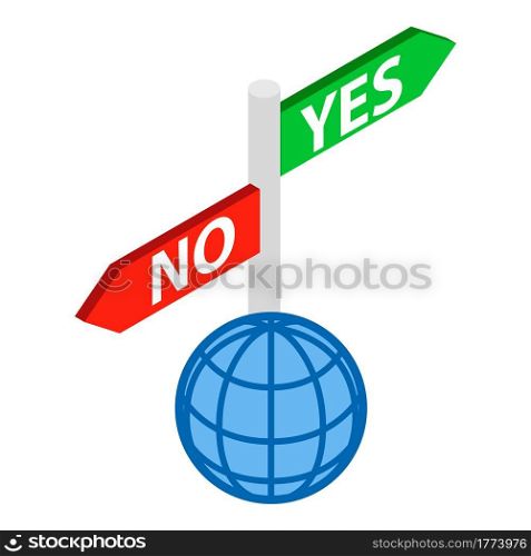 Global choice icon. Isometric illustration of global choice vector icon for web. Global choice icon, isometric style