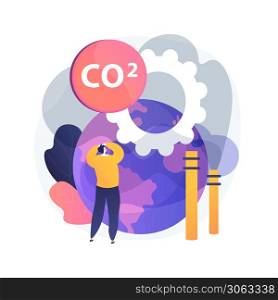 Global CO2 emissions abstract concept vector illustration. Global carbon footprint, greenhouse effect, CO2 emissions, country rate and statistics, carbon dioxide, air pollution abstract metaphor.. Global CO2 emissions abstract concept vector illustration.