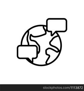 global communication icon vector. A thin line sign. Isolated contour symbol illustration. global communication icon vector. Isolated contour symbol illustration