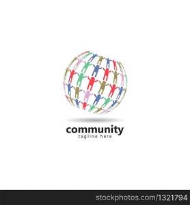 Global community, network and social icon design template.