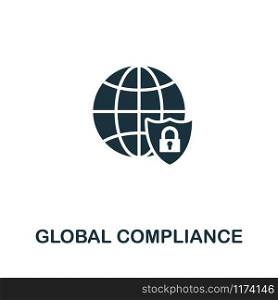 Global Compliance icon vector illustration. Creative sign from gdpr icons collection. Filled flat Global Compliance icon for computer and mobile. Symbol, logo vector graphics.. Global Compliance vector icon symbol. Creative sign from gdpr icons collection. Filled flat Global Compliance icon for computer and mobile