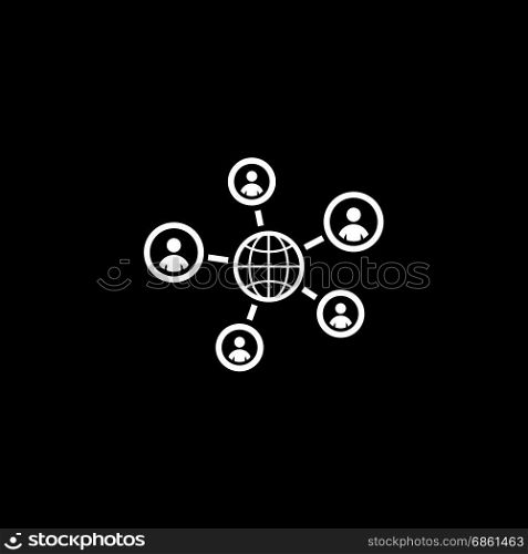 Global Contacts Icon. Flat Design.. Global Contacts Icon. Flat Design. Isolated Illustration.