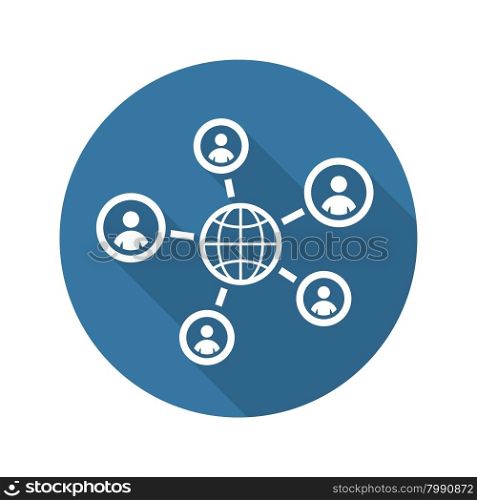 Global Contacts Icon. Flat Design. Isolated Illustration.. Global Contacts Icon. Flat Design.