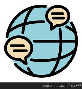 Global crisis manager icon. Outline global crisis manager vector icon color flat isolated. Global crisis manager icon color outline vector