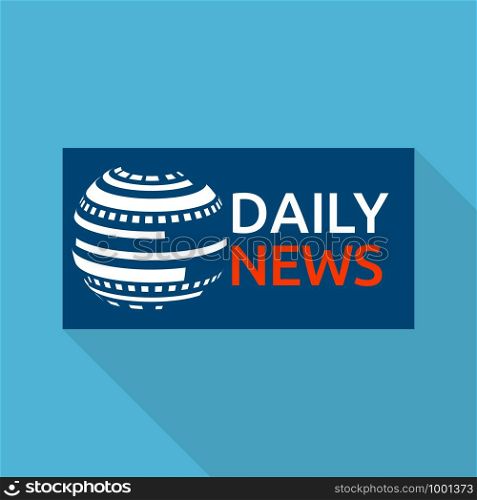 Global daily news logo. Flat illustration of global daily news vector logo for web design. Global daily news logo, flat style