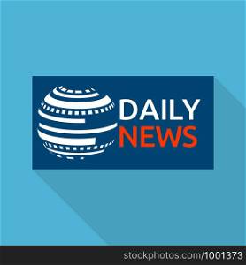 Global daily news logo. Flat illustration of global daily news vector logo for web design. Global daily news logo, flat style