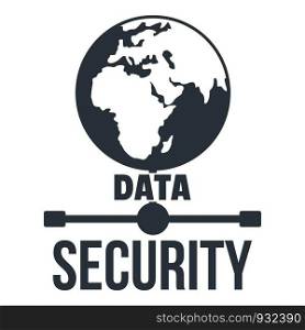Global data security logo. Simple illustration of global data security vector logo for web design isolated on white background. Global data security logo, simple style