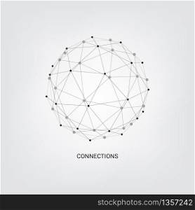 Global digital internet connections with dots and lines. vector illustrations
