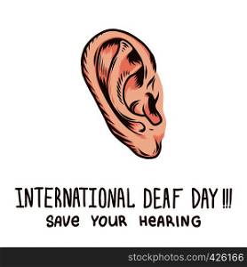 Global ear day concept background. Hand drawn illustration of global ear day vector concept background for web design. Global ear day concept background, hand drawn style