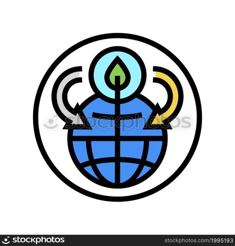 global ecology and environment color icon vector. global ecology and environment sign. isolated symbol illustration. global ecology and environment color icon vector illustration