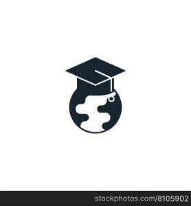 Global education creative icon from e-learning Vector Image