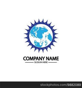 Global Engineer World Gear Logo Design Template