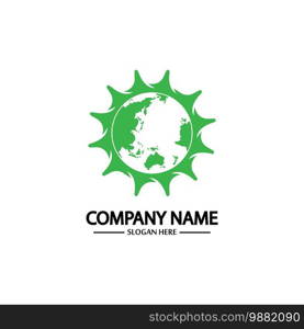 Global Engineer World Gear Logo Design Template