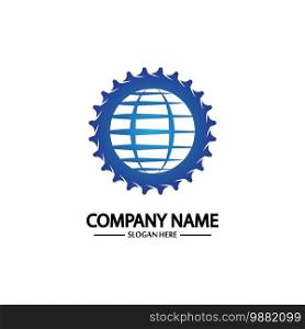 Global Engineer World Gear Logo Design Template