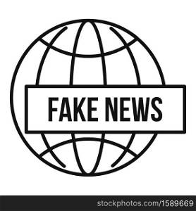 Global fake news icon. Outline global fake news vector icon for web design isolated on white background. Global fake news icon, outline style