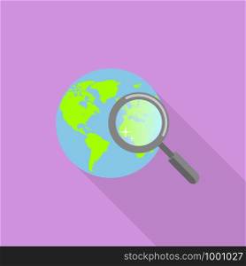 Global find icon. Flat illustration of global find vector icon for web design. Global find icon, flat style