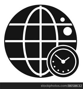 Global flexible time icon simple vector. Office worker. Business job. Global flexible time icon simple vector. Office worker
