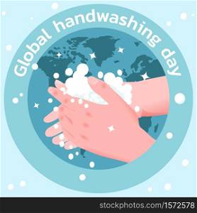 Global handwashing day vector illustration