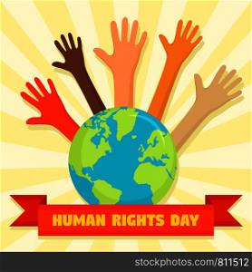 Global human rights day concept background. Flat illustration of global human rights day vector concept background for web design. Global human rights day concept background, flat style
