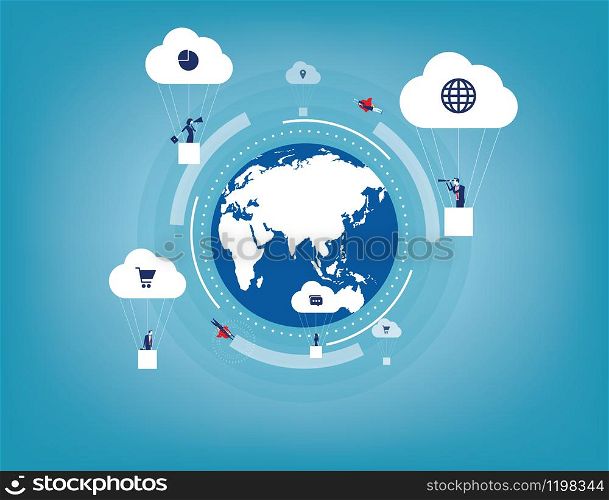 Global innovation with Business communication. Concept business technology vector illustration.