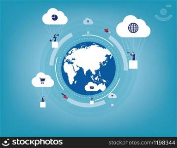 Global innovation with Business communication. Concept business technology vector illustration.