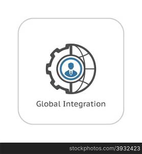 Global Integration Icon. Flat Design. Business Concept. Isolated Illustration.. Global Integration Icon. Flat Design.