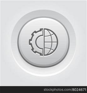 Global Integration Icon. Global Integration Icon. Business Concept. Grey Button Design