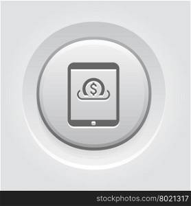 Global Investment Services Icon. Global Investment Services Icon. Grey Button Design