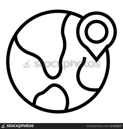 Global location icon outline vector. Gps map. Pin pictogram. Global location icon outline vector. Gps map