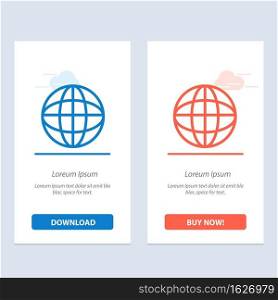 Global, Location, Internet, World  Blue and Red Download and Buy Now web Widget Card Template