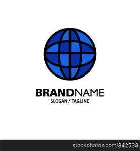 Global, Location, Internet, World Business Logo Template. Flat Color