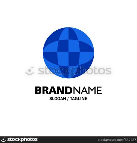 Global, Location, Internet, World Business Logo Template. Flat Color