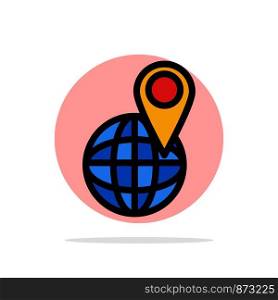 Global, Location, Map, World Abstract Circle Background Flat color Icon