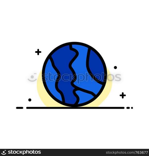Global, Location, Map, World, Geography Business Flat Line Filled Icon Vector Banner Template