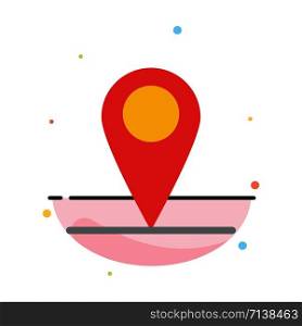 Global, Location, Pin, World Abstract Flat Color Icon Template