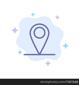 Global, Location, Pin, World Blue Icon on Abstract Cloud Background