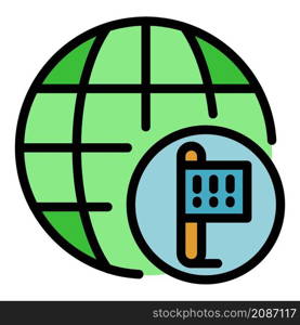 Global location protest icon. Outline global location protest vector icon color flat isolated. Global location protest icon color outline vector