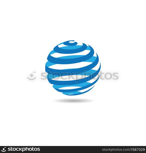 Global logo tech vector icon illustration design