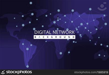 Global Map Digital Network Connection Internet Technology Background