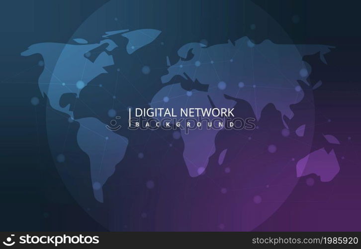 Global Map Digital Network Connection Internet Technology Background