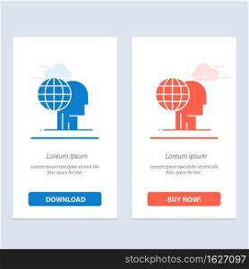 Global Marketing, Finance, Global, Marketing, Outsource  Blue and Red Download and Buy Now web Widget Card Template