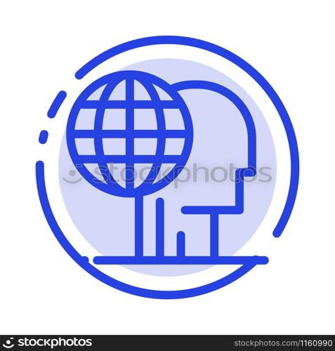 Global Marketing, Finance, Global, Marketing, Outsource Blue Dotted Line Line Icon